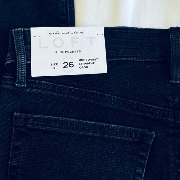 ANN TAYLOR LOFT High Waist Raw Hem Straight Crop 2/26 O-12 * - Picture 8 of 12